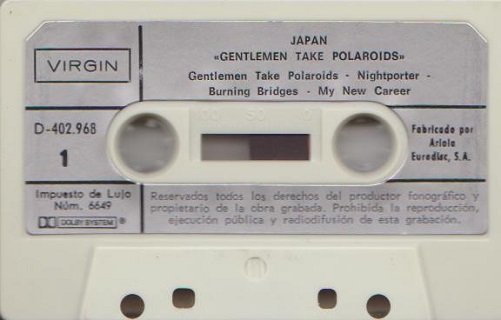 Japan Gentlemen Take Polaroids Misprint Spain Cassette