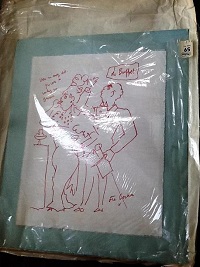 Jean Cocteau Original Drawing with provenance from Edouard Dermit