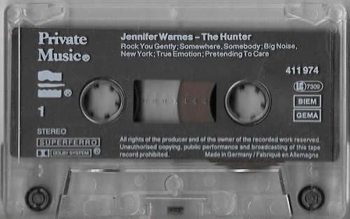 Jennifer Warnes The Hunter Europe Cassette