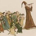 Title:  The Pied Piper Leads the Children Away from the Town Artist: Kate Greenaway