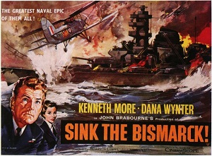 kenneth more man sink the bismarck! movie poster