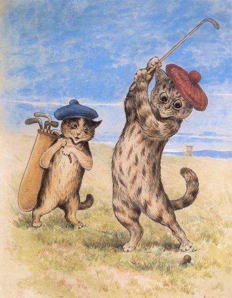 Louis Wain Cats A Day at the Links Canvas Print