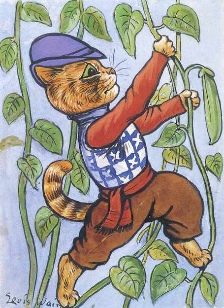 Louis Wain Cat and the Beanstalk Canvas Print