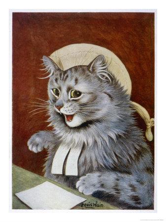 Louis Wain Cat Dressed as a Judge Print