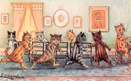 Louis Wain Cats - Musical Chairs Print