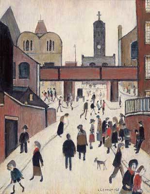 Lowry Scene with Viaduct Print