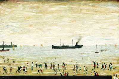 Lowry Waiting for the Tide Print