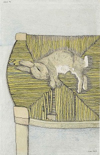 Lucian Freud Rabbit on a Chair