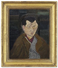 Lucian Freud Man in a Striped Shirt