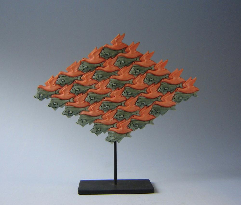 M.C. Escher Fish Bird Parastone Sculpture