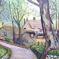 Old Cottages Painting