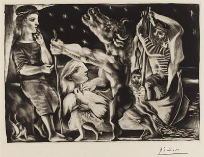 Picasso Blind minotaur led by a little girl in the night (Dec 1934)