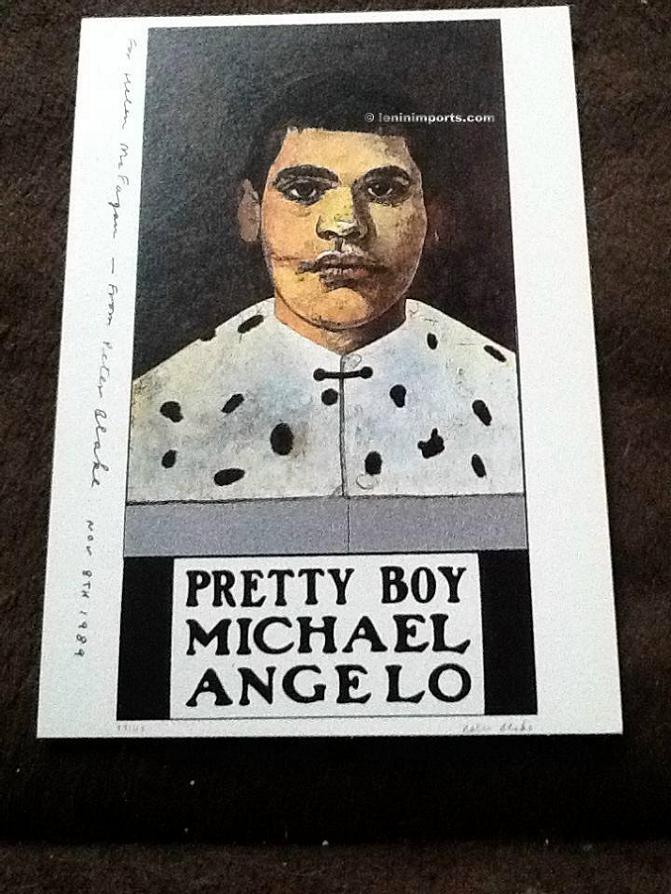 Peter Blake Pretty boy Michael Angelo Signed Postcard