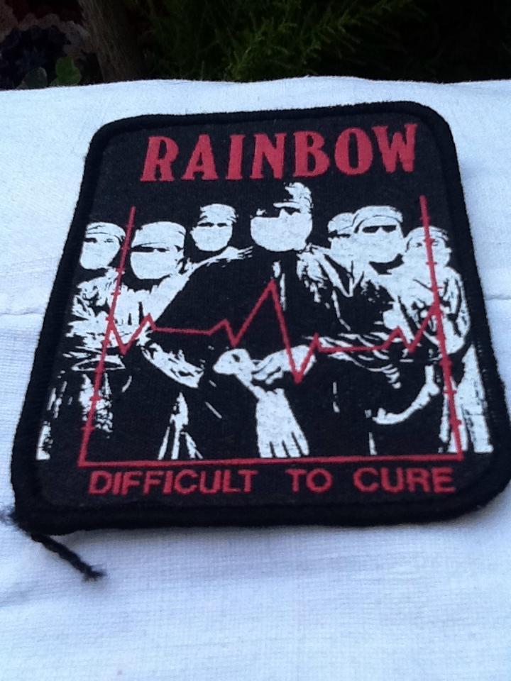 Rainbow Difficult to Cure Printed Patch with Red Embossed Lettering