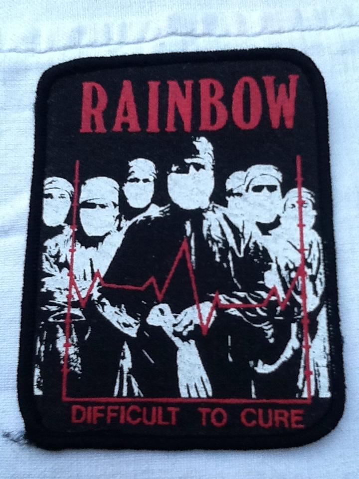 Rainbow Difficult to Cure Printed Patch with Red Embossed Lettering