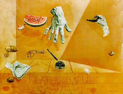 Salvador Dali Feather Equilibrium (Interatomic Balance of a Swan's Feather), c.1947 Art Print