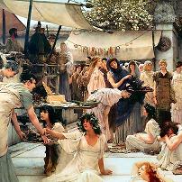 Sir Lawrence Alma-Tadema - The Women of Amphissa Canvas Print