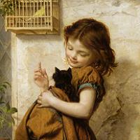 Sophie Anderson Her Favorite Pets Fine Art Print