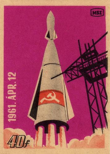 Vintage Russian Soviet Union Space Propaganda APRIL 12th 1961 250gsm GLOSS ART CARD A3 Reproduction Poster