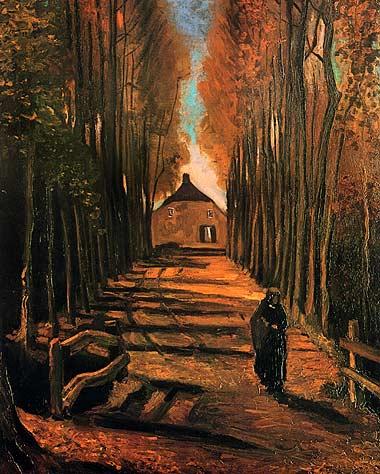 Vincent van Gogh Avenue of Poplars in Autumn 24 Inch Canvas Print