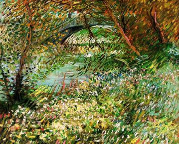 Vincent van Gogh Banks of the Seine with Pont de Clichy in the Spring Canvas Print
