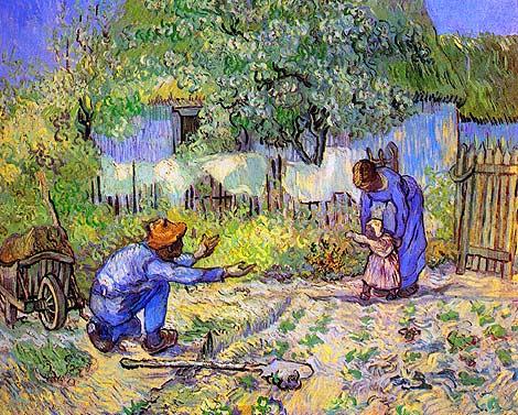 Vincent van Gogh First Steps (After Millet) 24 Inch Canvas Print