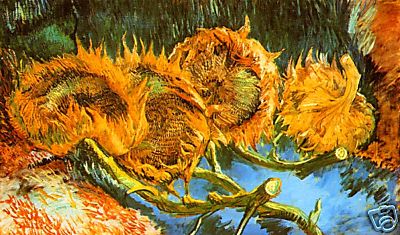 Vincent van Gogh Four Cut Sunflowers Canvas Print