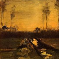Vincent van Gogh Landscape at Dusk Fine Art Print
