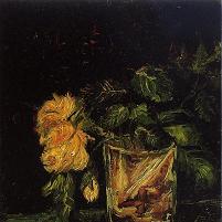 Vincent van Gogh Glass with Roses Fine Art Print
