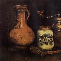 Vincent van Gogh Still Life with Coffee Mill, Pipe Case and Jug Fine Art Print