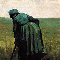 Vincent van Gogh Peasant Woman Digging Fine Art Print