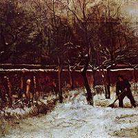 Vincent van Gogh The Parsonage Garden at Nuenen in the Snow Fine Art Print