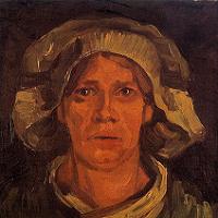 Vincent van Gogh Head of a Peasant Woman With White Cap Fine Art Print
