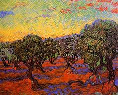 Vincent van Gogh Olive Grove Orange Sky Print