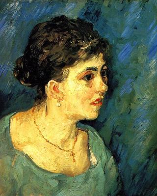 Vincent van Gogh Portrait of Woman in Blue Canvas Print