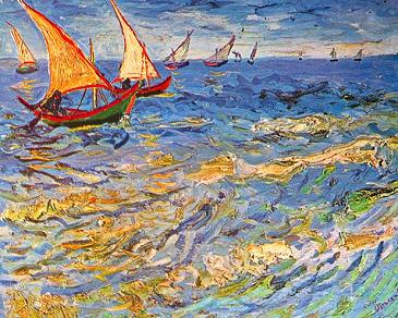 Vincent van Gogh The Sea at Saintes-Maries Canvas Print