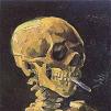 Vincent van Gogh Skull with Burning Cigarette Print