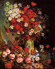 Vincent van Gogh Vase with Poppies Cornflowers Peonies and Chrysanthemums Print