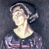 walter sickert - venezia (portrait of therese lessore. signed with initials and inscribed 'venezia', oil on canvas. 76 x 68.5 cm. market value (2006): £15000