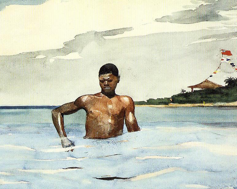 Winslow Homer The Bather 24 Inch Canvas Print