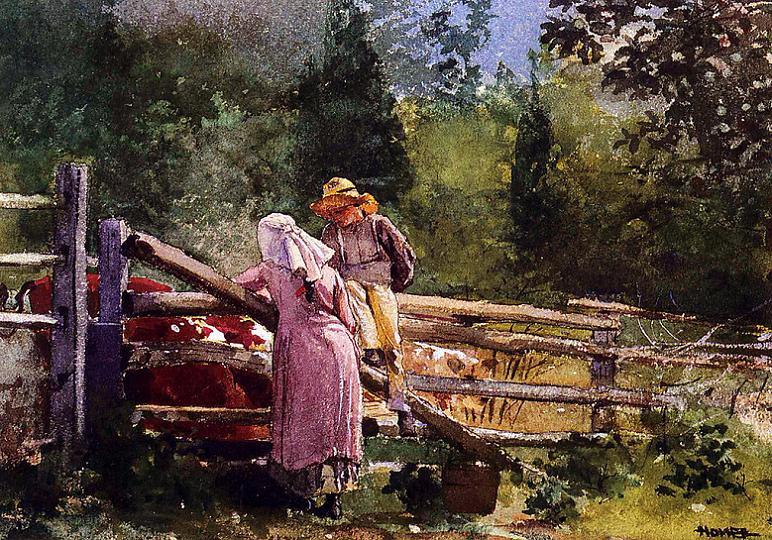 Winslow Homer Feeding Time 24 Inch Canvas Print