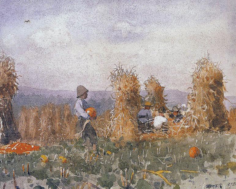 Winslow Homer Pumpkin Patch 24 Inch Canvas Print