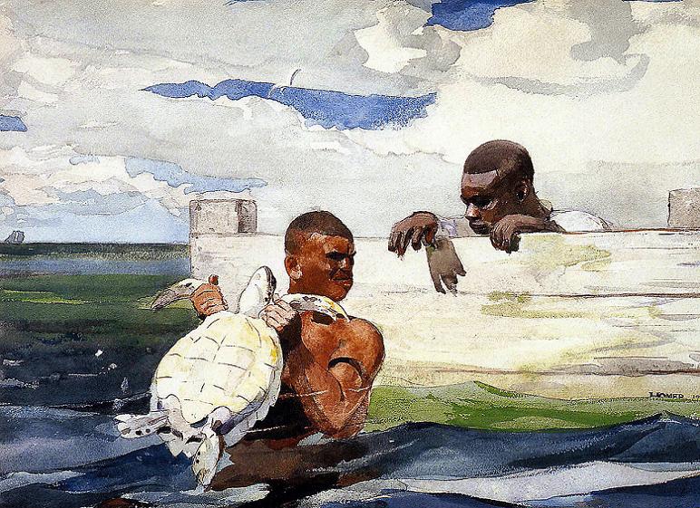 Winslow Homer The Turtle Pound 24 Inch Canvas Print