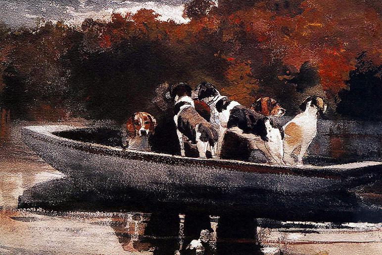 Winslow Homer Waiting For The Start 24 Inch Canvas Print